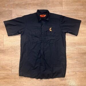 REDKAP Black Casual Button Down Shirt Short Sleeve